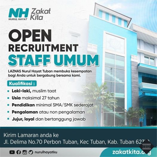 OPEN RECRUITMENT STAFF UMUM Nurul Hayat Tuban