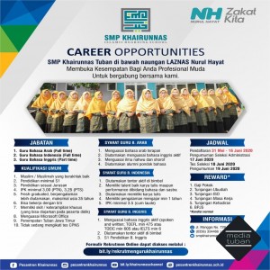 Lowongan Guru SMP Khairunnas - Nurul Hayat Tuban
