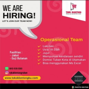 Lowongan Kerja Operasional Team di Tokoklontongku.com