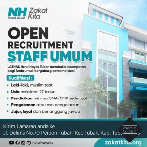 OPEN RECRUITMENT STAFF UMUM Nurul Hayat Tuban